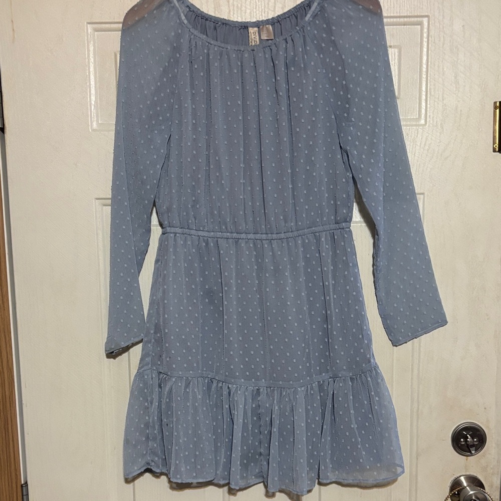 Divided Light Blue Casual Dress